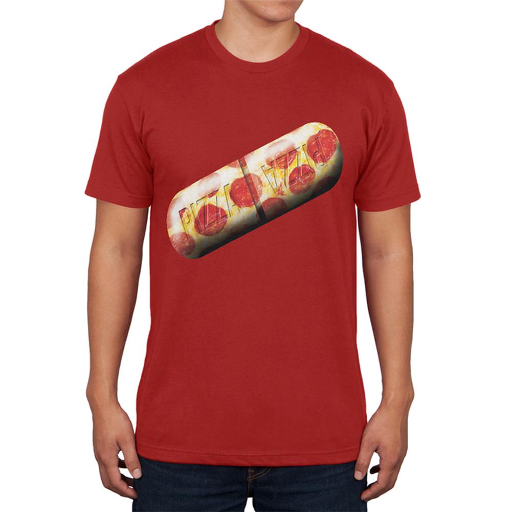 Pizza Is My Drug Pill Funny Mens T Shirt Men's T-Shirts Old Glory 2XL Cardinal Red
