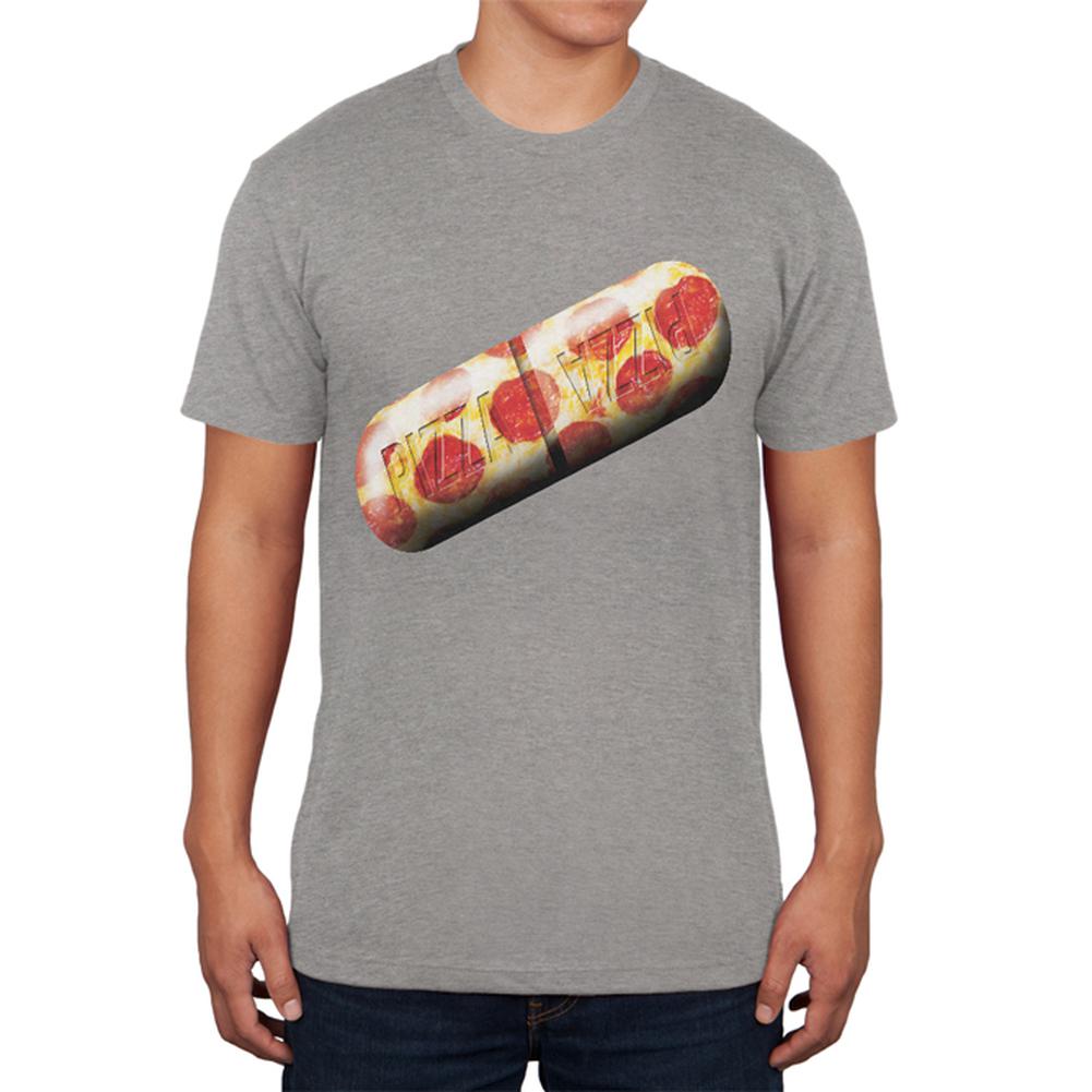 Pizza Is My Drug Pill Funny Mens T Shirt Men's T-Shirts Old Glory 2XL Light Heather Grey