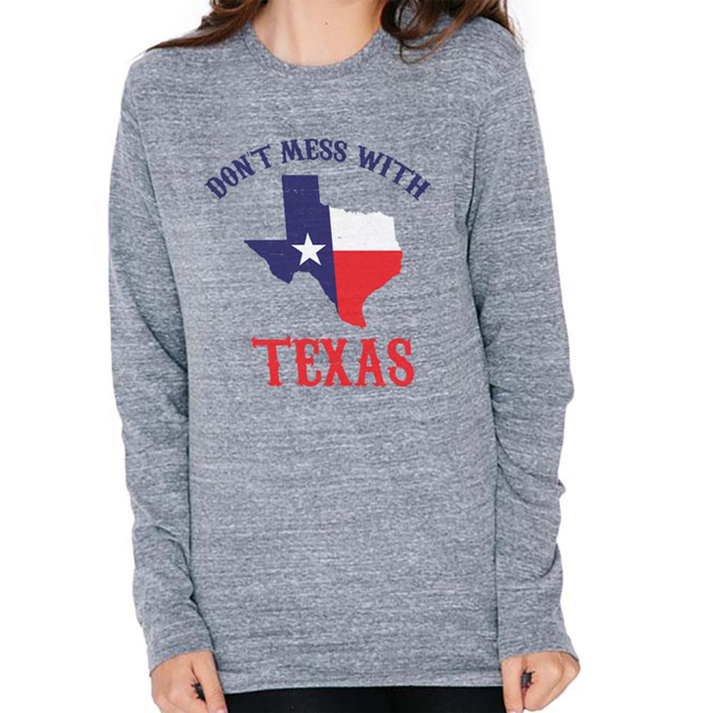 Don't Mess With Texas Mens Soft Long Sleeve T Shirt Men's Long Sleeves Old Glory 2XL Heather