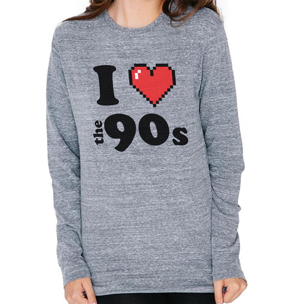 I Heart The 90s Mens Soft Long Sleeve T Shirt Men's Long Sleeves Old Glory 2XL Heather