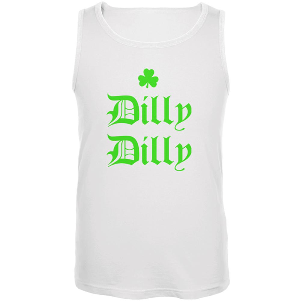 St. Patricks Day Dilly Dilly Shamrock Mens Tank Top Men's Tank Tops Old Glory 2XL White