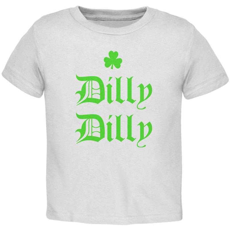 St. Patricks Day Dilly Dilly Shamrock Toddler T Shirt Toddler T-Shirts Old Glory 2T White