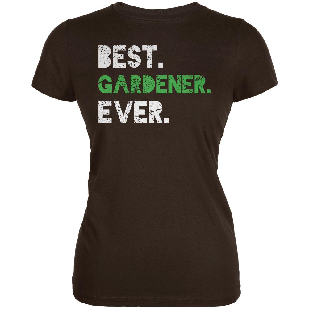 Gardening Best Gardener Ever Juniors Soft T Shirt Juniors T-Shirts Old Glory 2XL Brown