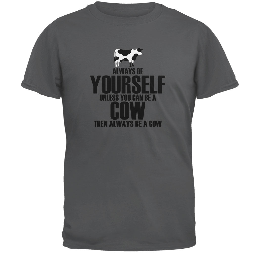 Always Be Yourself Cow Mens T Shirt Men's T-Shirts Old Glory 2XL Grey