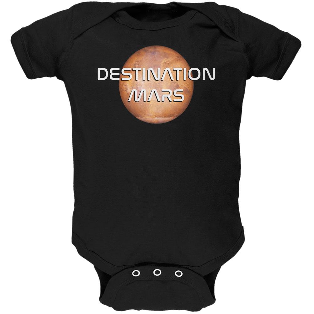 Planet Mars Destination Soft Baby One Piece Baby One Piece Old Glory 0-3M Black