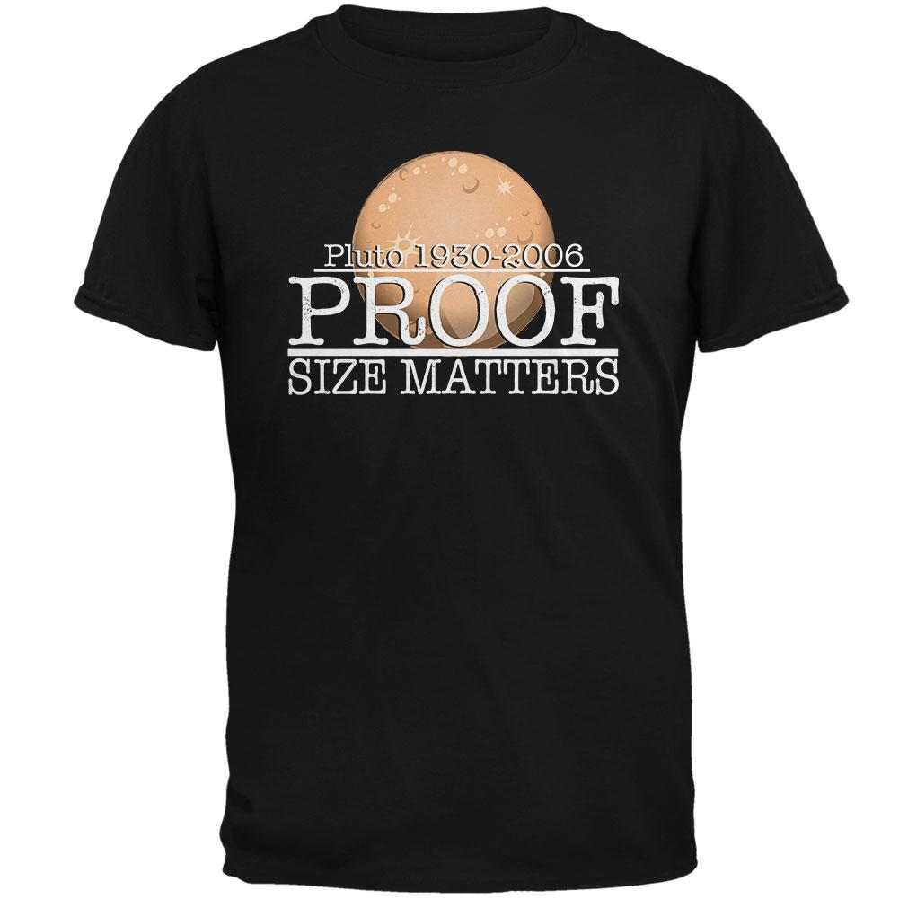Planet Pluto Size Matters Pun Mens T Shirt Men's T-Shirts Old Glory 2XL Black