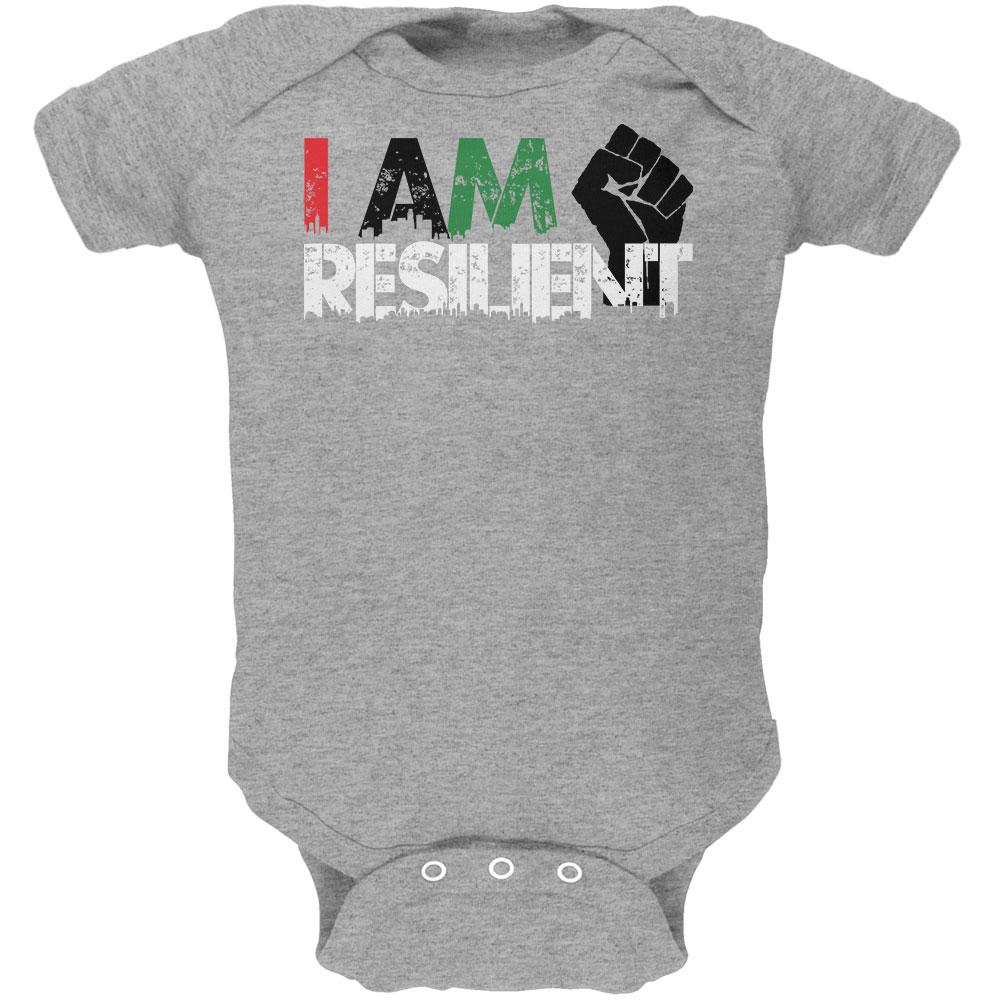 Black History Month Pride I Am Resilient Soft Baby One Piece Baby One Piece Old Glory 0-3M Heather