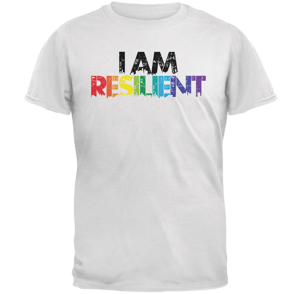 LGBTQ Gay Pride I Am Resilient Mens T Shirt Men's T-Shirts Old Glory 2XL White