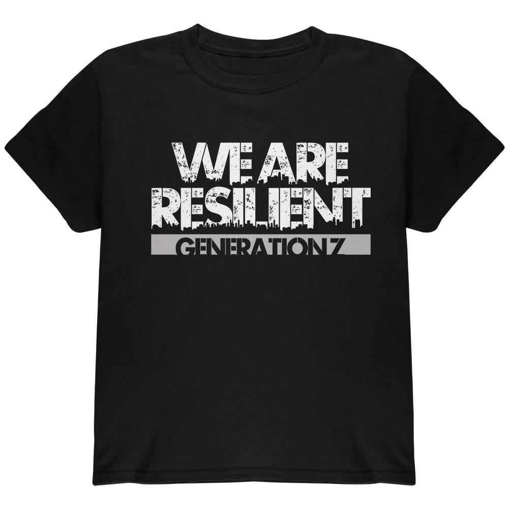 We Are Resilient Generation Z Youth T Shirt Youth T-Shirts Old Glory LG Black