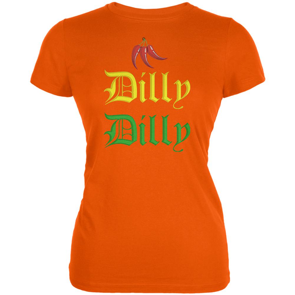 Cinco De Mayo Dilly Dilly Hot Peppers Juniors Soft T Shirt Juniors T-Shirts Old Glory 2XL Orange