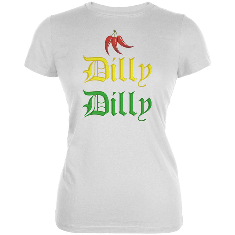 Cinco De Mayo Dilly Dilly Hot Peppers Juniors Soft T Shirt Juniors T-Shirts Old Glory 2XL White