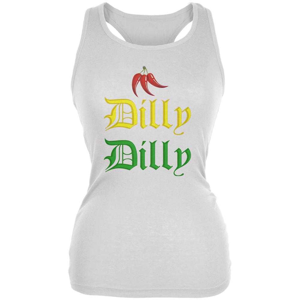Cinco De Mayo Dilly Dilly Hot Peppers Juniors Soft Tank Top Juniors Tank Tops Old Glory 2XL White