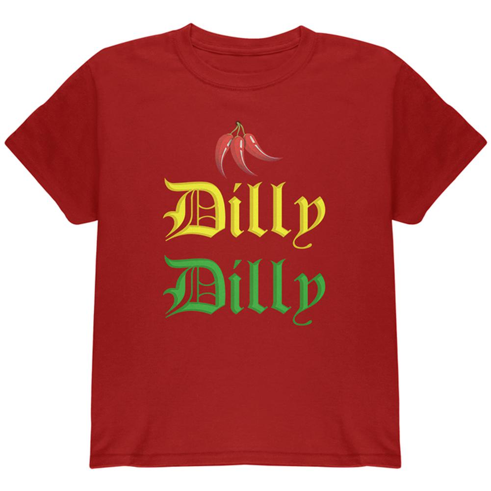 Cinco De Mayo Dilly Dilly Hot Peppers Youth T Shirt Youth T-Shirts Old Glory LG Cardinal Red
