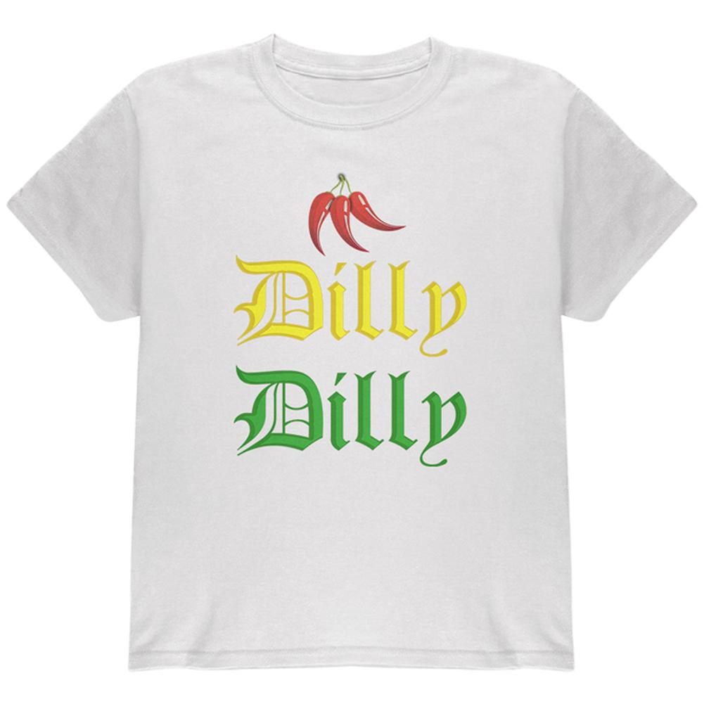 Cinco De Mayo Dilly Dilly Hot Peppers Youth T Shirt Youth T-Shirts Old Glory LG White