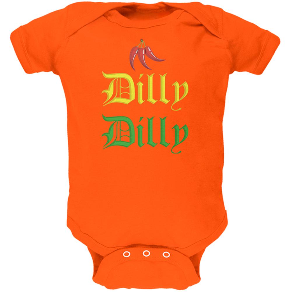 Cinco De Mayo Dilly Dilly Hot Peppers Soft Baby One Piece Baby One Piece Old Glory 0-3M Orange