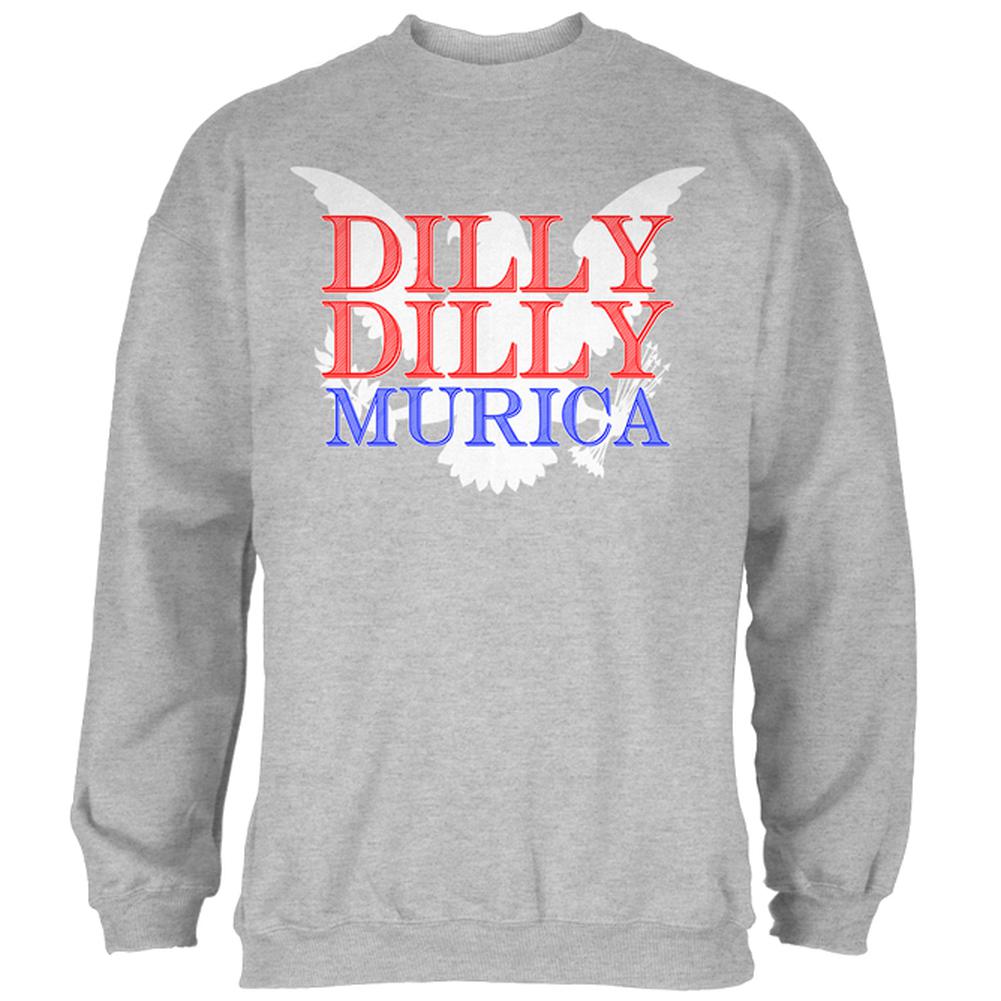 4th of July Dilly Dilly MURICA Mens Sweatshirt Men's Sweatshirts Old Glory 2XL Heather