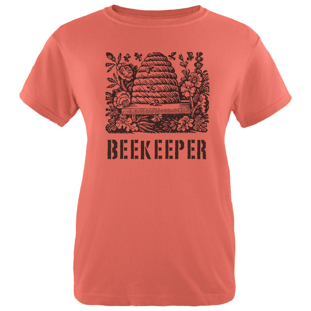 Vintage Bee Beekeeper Hive Womens T Shirt Women's T-Shirts global 2XL Salmon