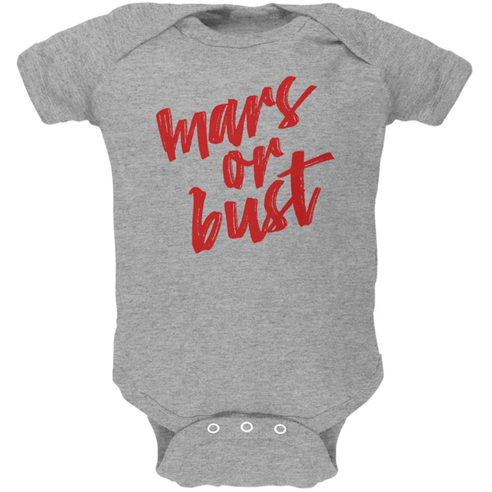 Mars or Bust Soft Baby One Piece Baby One Piece Old Glory 0-3M Heather