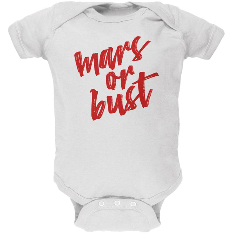 Mars or Bust Soft Baby One Piece Baby One Piece Old Glory 0-3M White