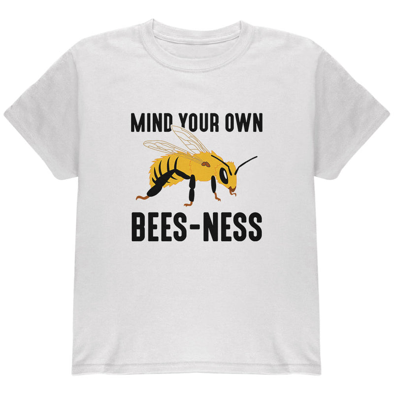 Honey Bee Mind Your Own Bees-ness Business Youth T Shirt Youth T-Shirts global YLG White