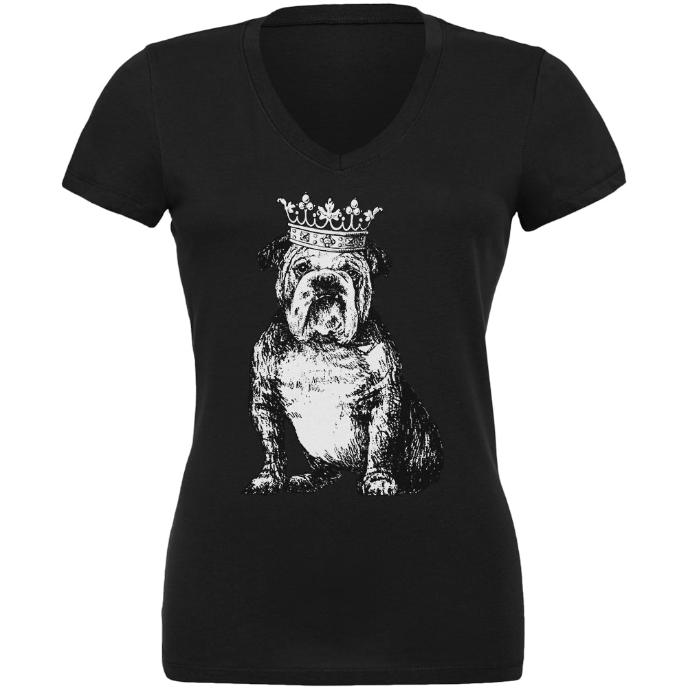Bulldog Crown Juniors V-Neck T Shirt Juniors T-Shirts Old Glory 2XL Black