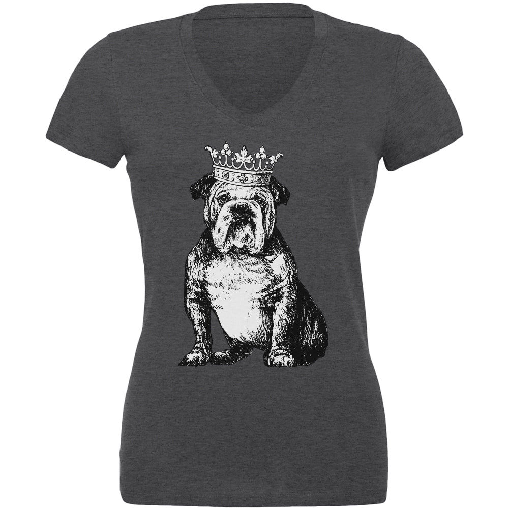 Bulldog Crown Juniors V-Neck T Shirt Juniors T-Shirts Old Glory 2XL Grey