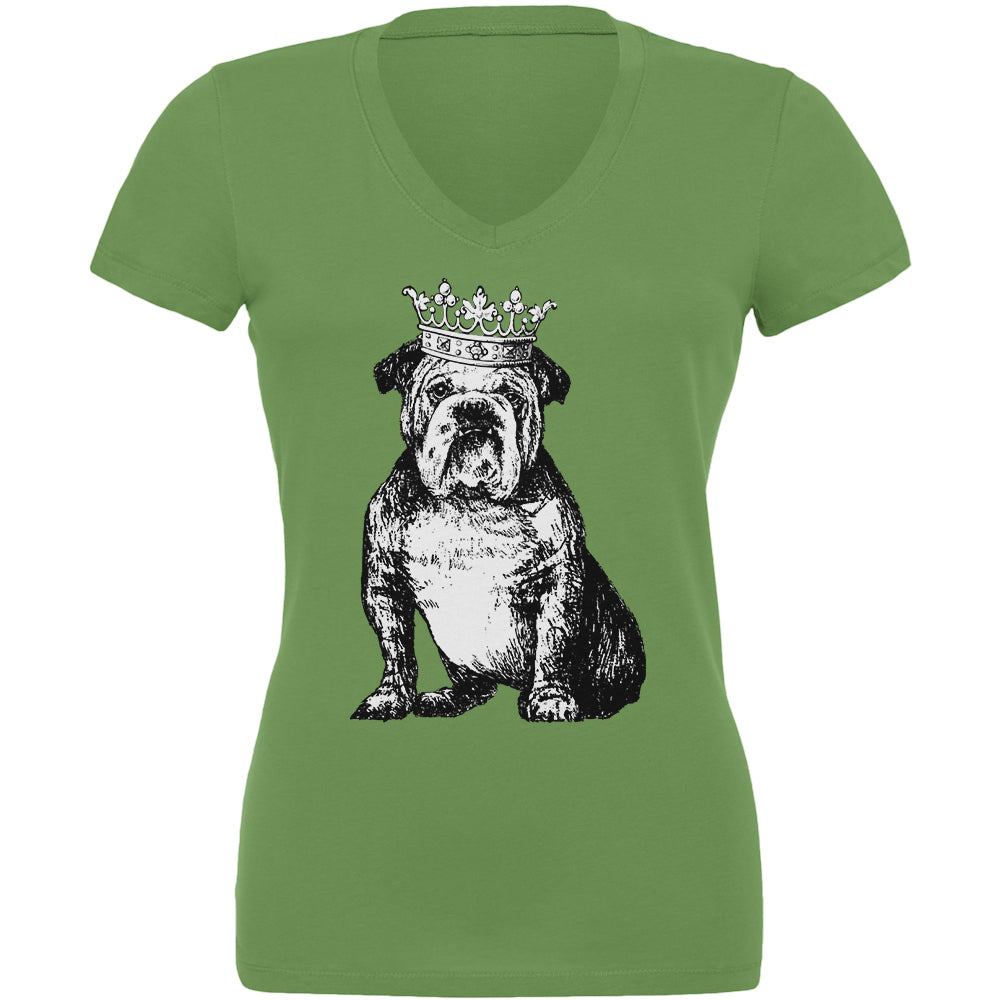 Bulldog Crown Juniors V-Neck T Shirt Juniors T-Shirts Old Glory 2XL Green