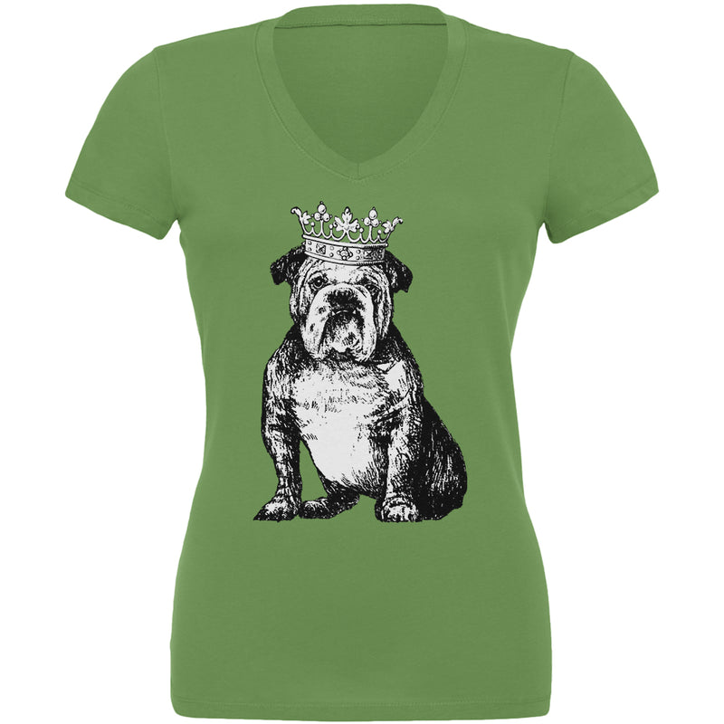 Bulldog Crown Juniors V-Neck T Shirt Juniors T-Shirts Old Glory 2XL Green