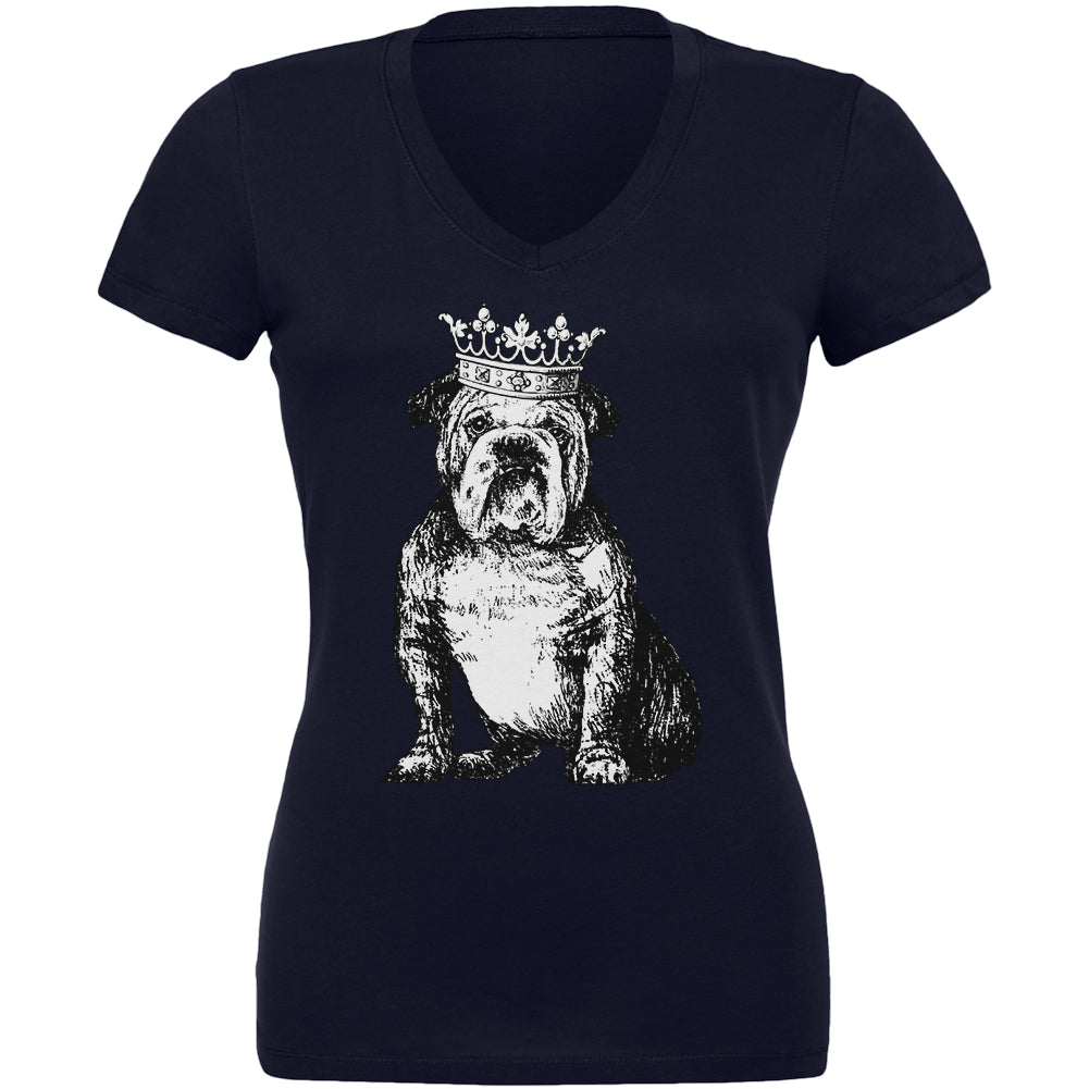 Bulldog Crown Juniors V-Neck T Shirt Juniors T-Shirts Old Glory 2XL Navy