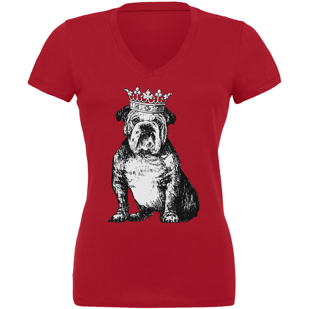 Bulldog Crown Juniors V-Neck T Shirt Juniors T-Shirts Old Glory 2XL Red