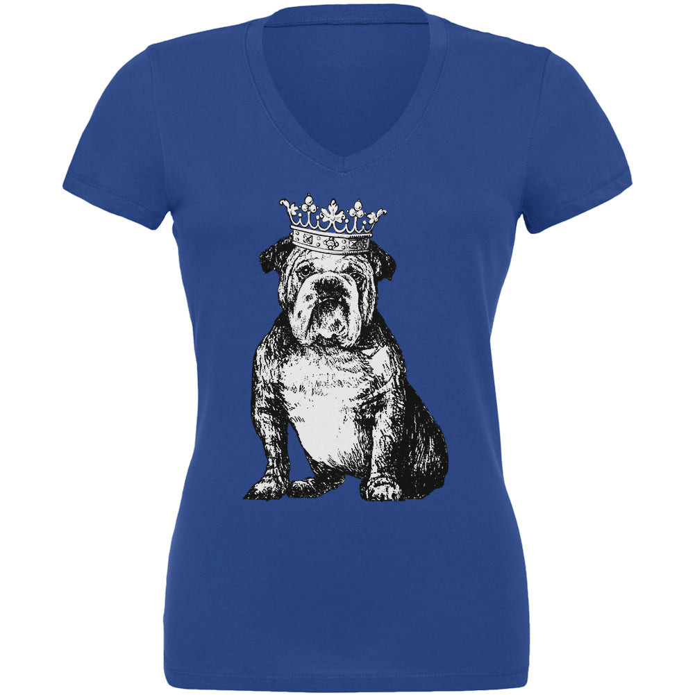 Bulldog Crown Juniors V-Neck T Shirt Juniors T-Shirts Old Glory 2XL Blue