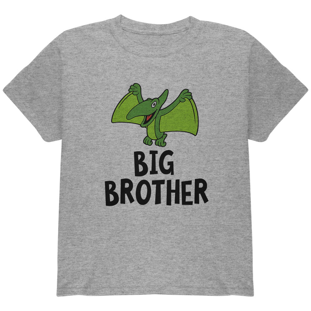Big Brother Dino Dinosaur Pterodactyl Youth T Shirt Youth T-Shirts Old Glory YLG Grey