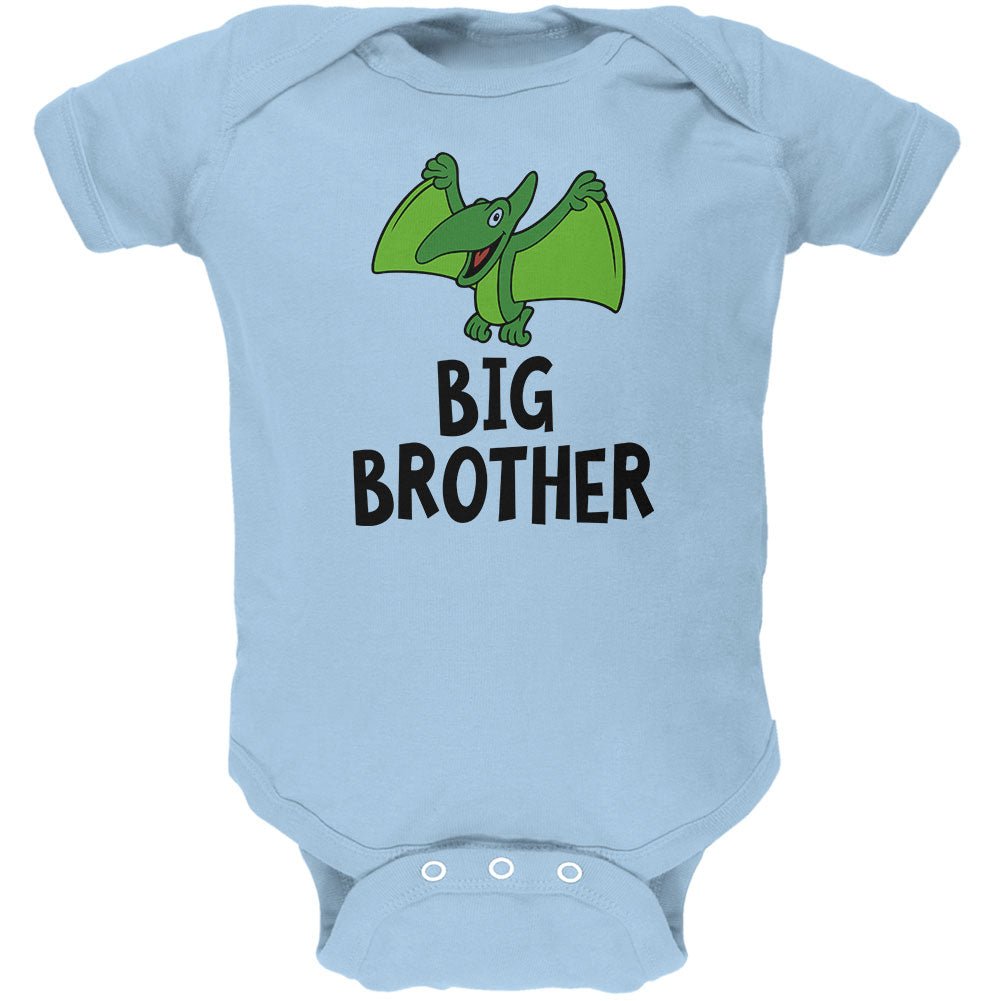 Big Brother Dino Dinosaur Pterodactyl Soft Baby One Piece Baby One Piece Old Glory 0-3M Blue