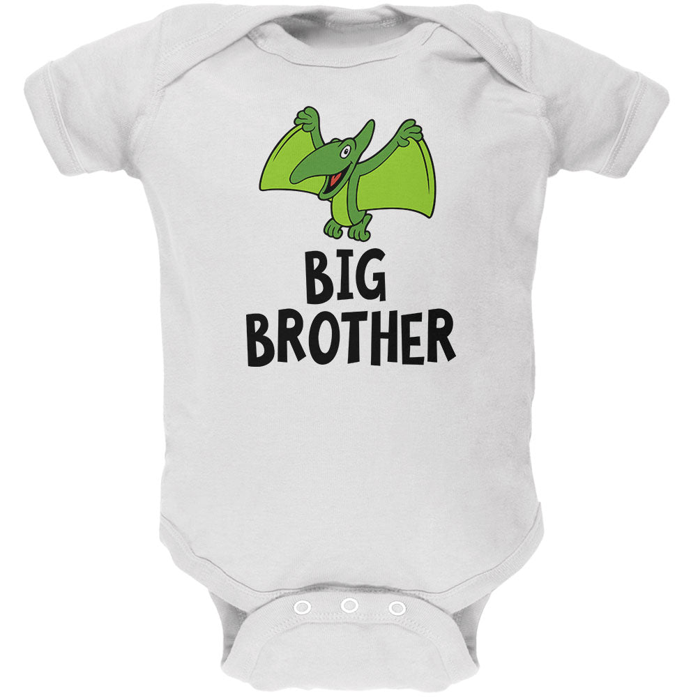 Big Brother Dino Dinosaur Pterodactyl Soft Baby One Piece Baby One Piece Old Glory 0-3M White