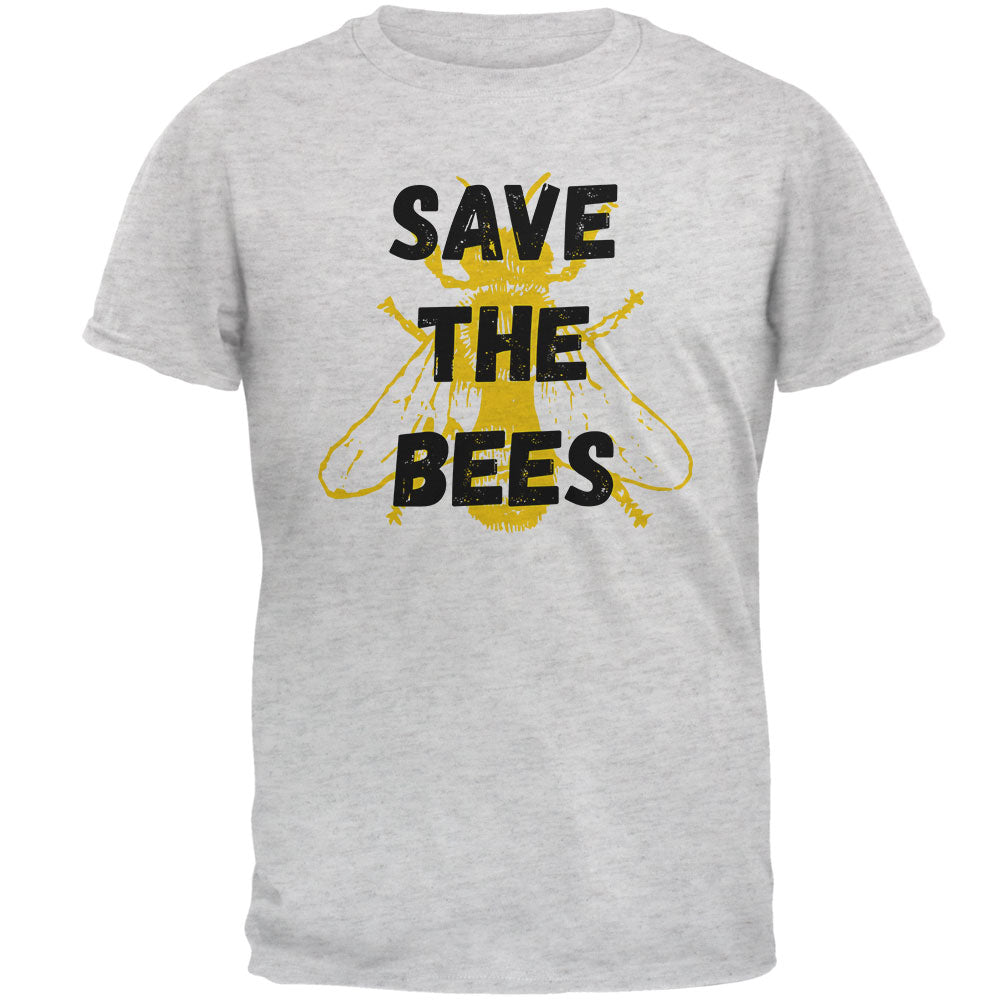 Honey Bee Save the Bees Mens T Shirt Men's T-Shirts global 2XL Light Heather Grey