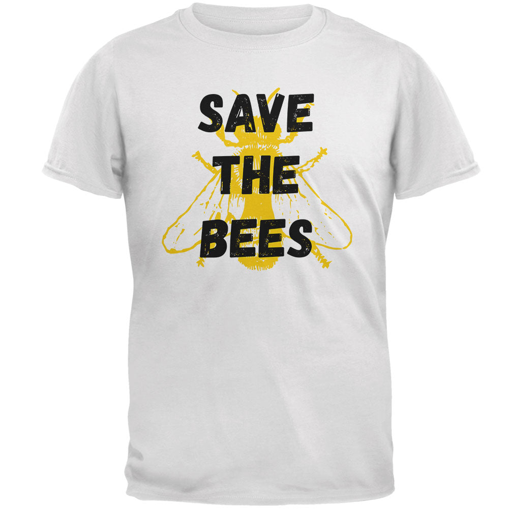 Honey Bee Save the Bees Mens T Shirt Men's T-Shirts global 2XL White