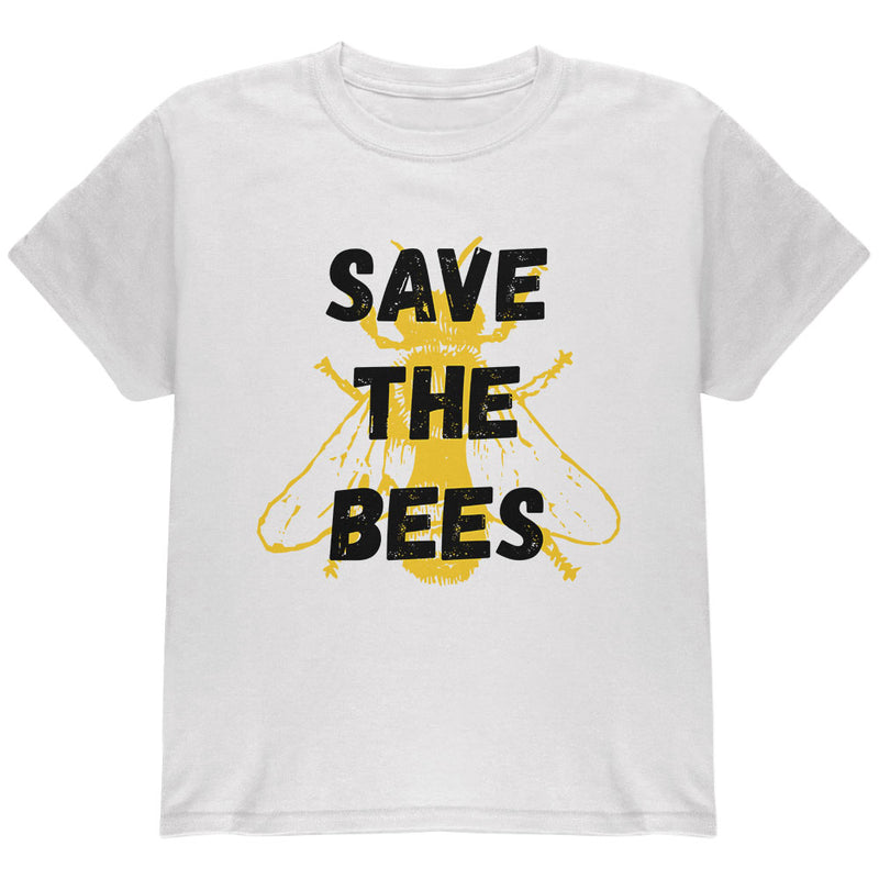 Honey Bee Save the Bees Youth T Shirt Youth T-Shirts global YLG White
