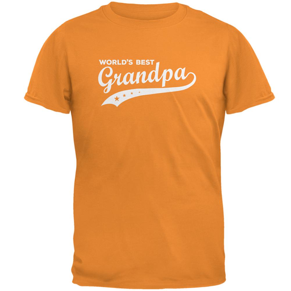 Father's Day World's Best Grandpa Mens T Shirt Men's T-Shirts Father's Day LG Tangerine