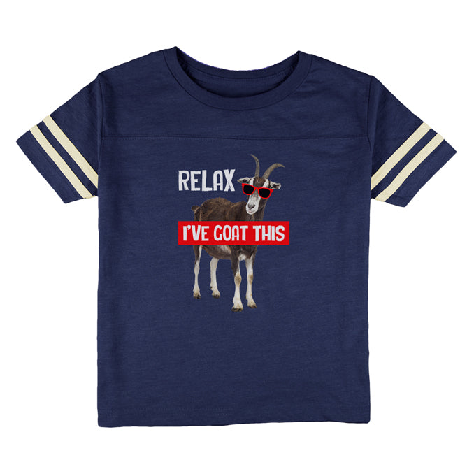 Relax I've Goat Got This Toddler Football T Shirt Toddler T-Shirts Old Glory 2T Heather Royal