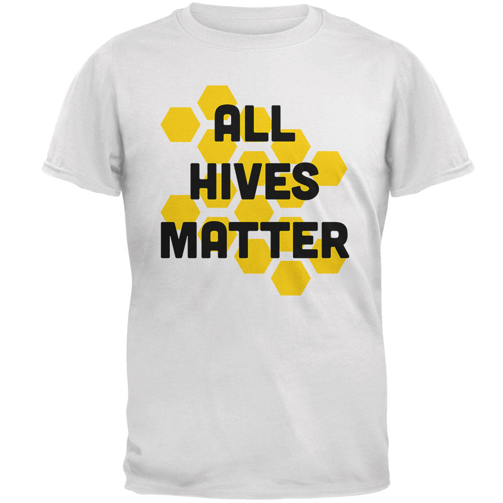 Honey Bee All Hives Matter Honeycomb Mens Soft T Shirt Men's T-Shirts global 2XL White