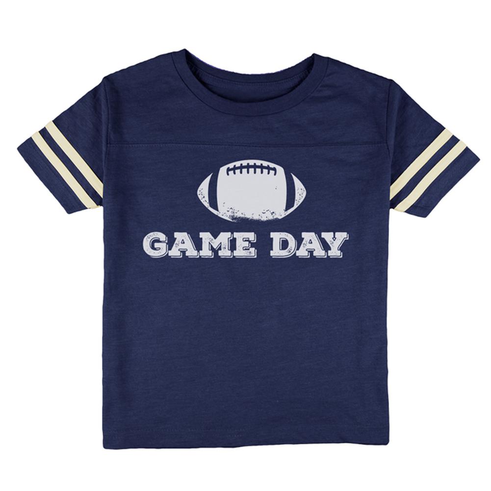 Game Day Football Toddler Football T Shirt Toddler T-Shirts Old Glory 2T Heather Royal