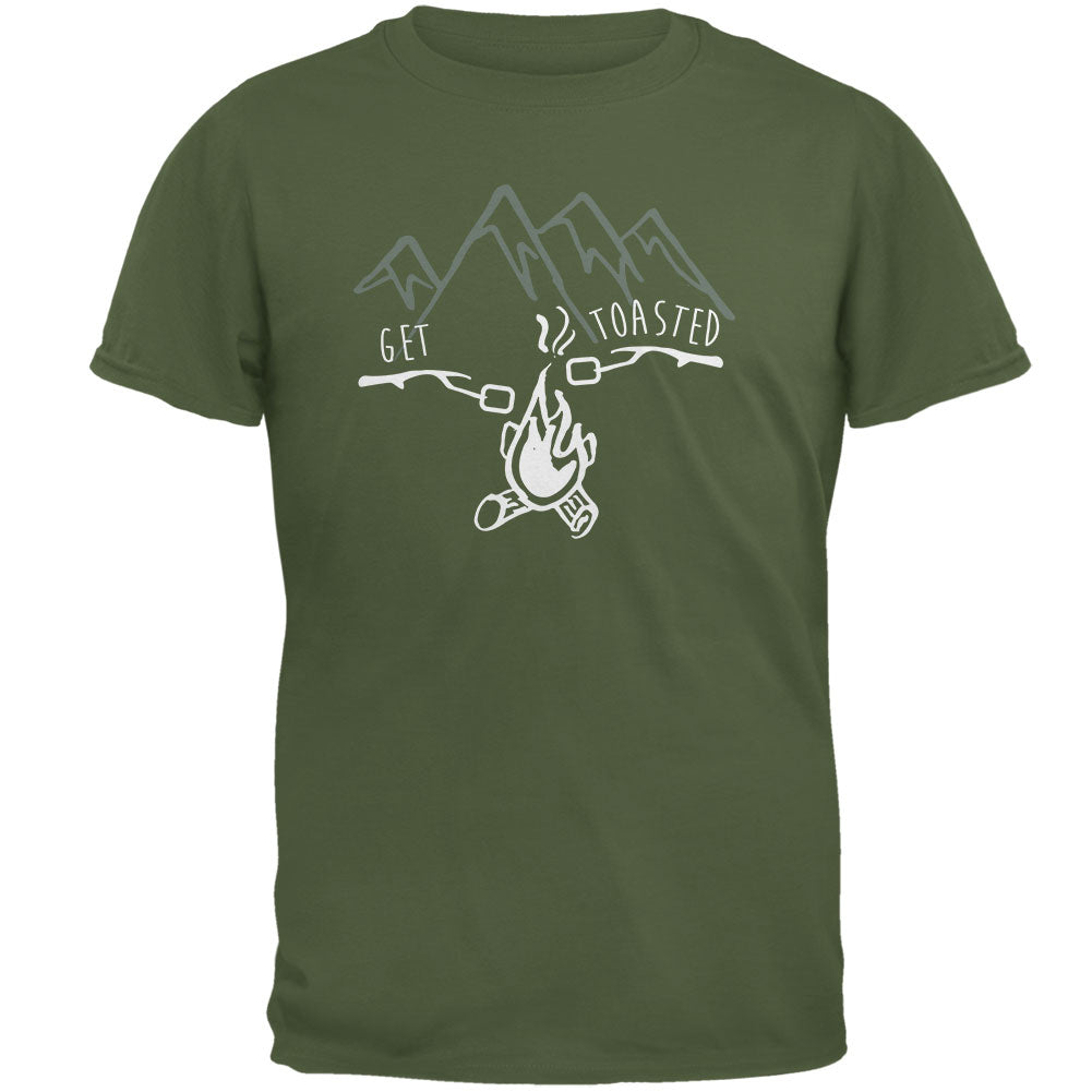Camping Nature Get Toasted Smores Mens T Shirt Men's T-Shirts Old Glory 2XL Green