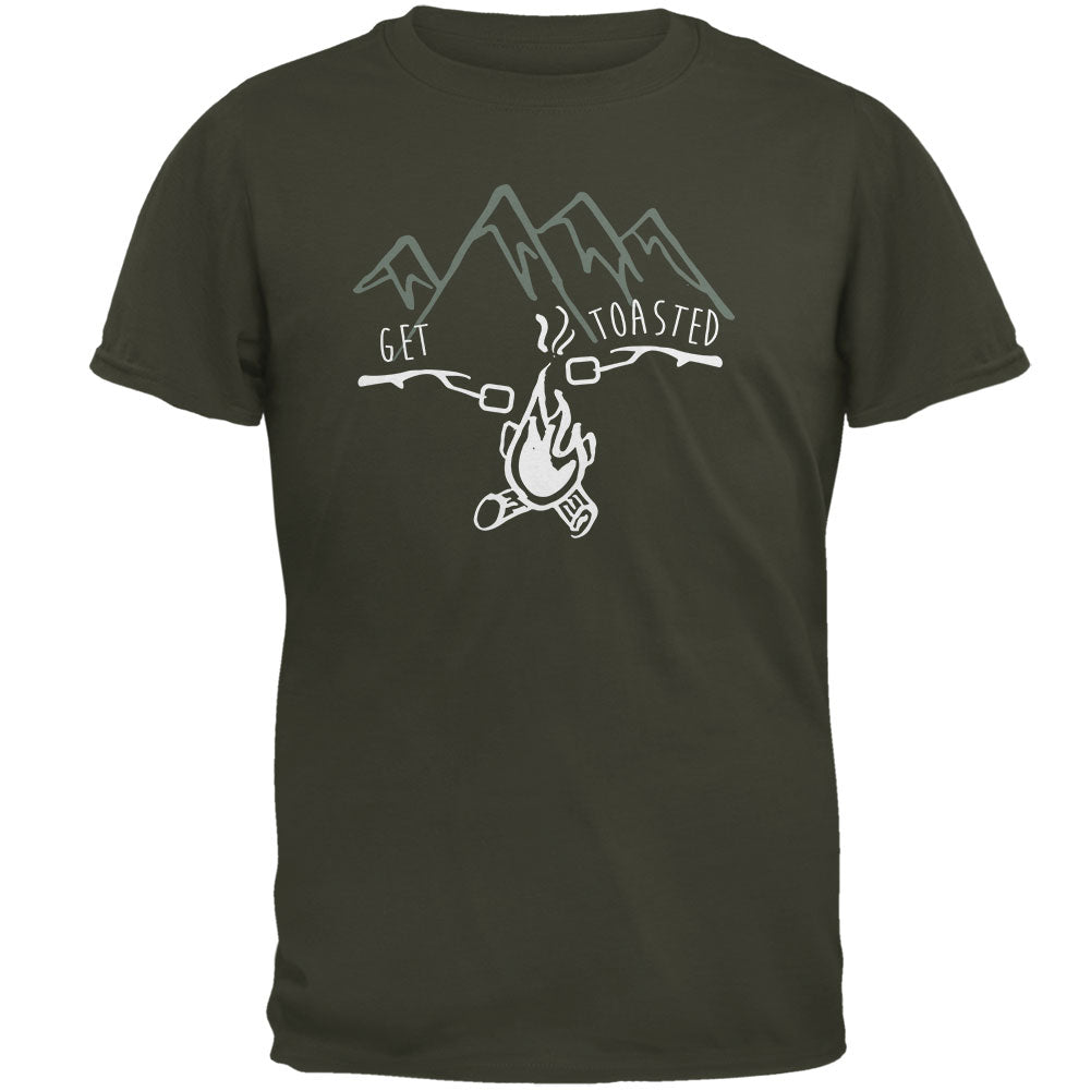 Camping Nature Get Toasted Smores Mens T Shirt Men's T-Shirts Old Glory MD Olive