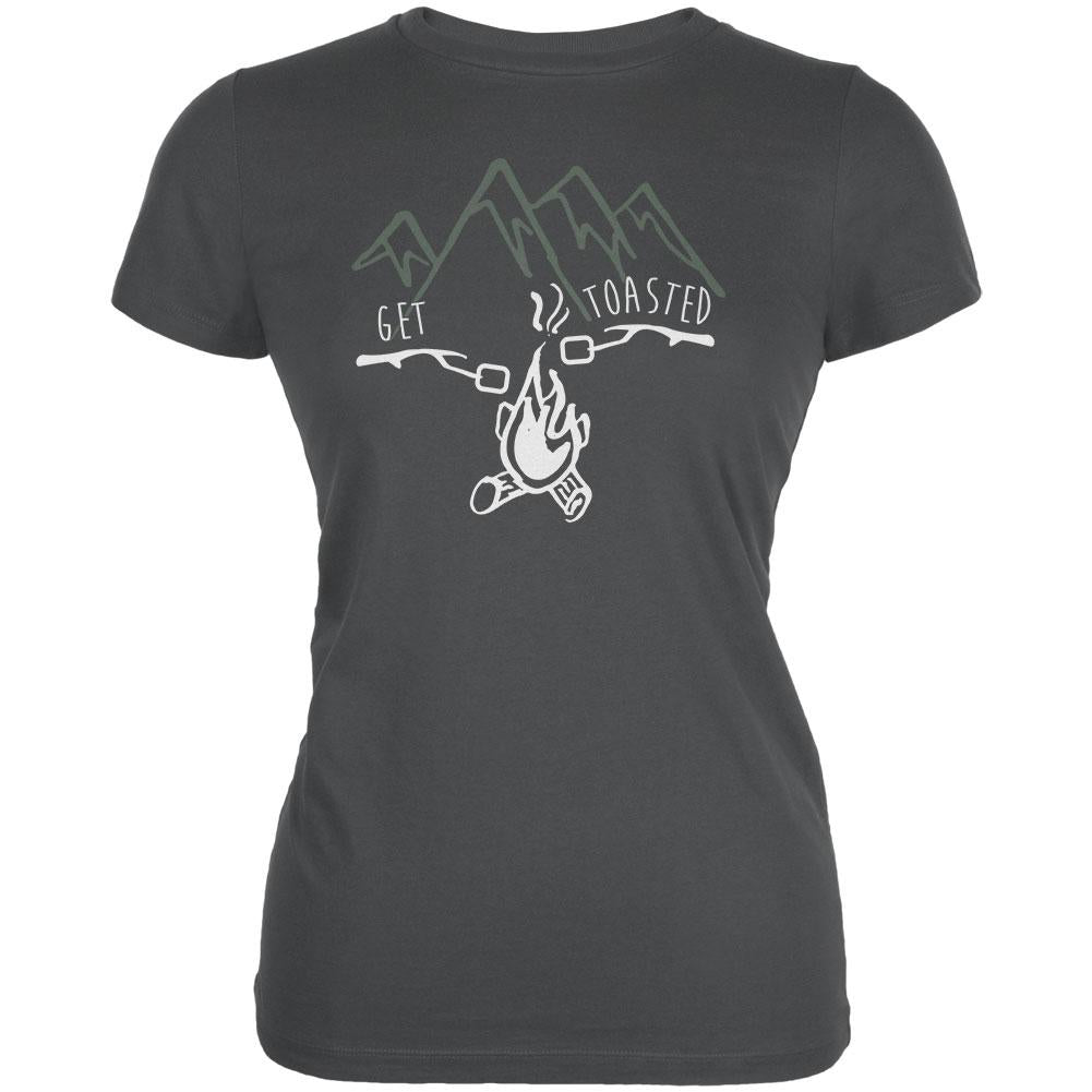 Camping Nature Get Toasted Smores Juniors Soft T Shirt Juniors T-Shirts Old Glory 2XL Grey