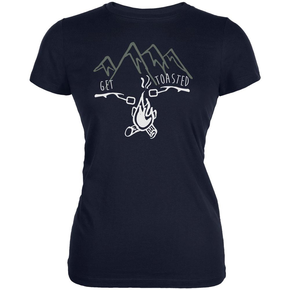 Camping Nature Get Toasted Smores Juniors Soft T Shirt Juniors T-Shirts Old Glory 2XL Navy