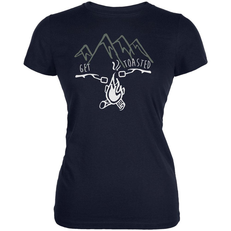Camping Nature Get Toasted Smores Juniors Soft T Shirt Juniors T-Shirts Old Glory 2XL Navy