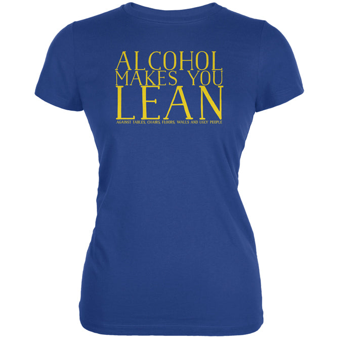 Alcohol Makes You Lean Funny Juniors Soft T Shirt Junior's T-Shirts global 2XL Royal