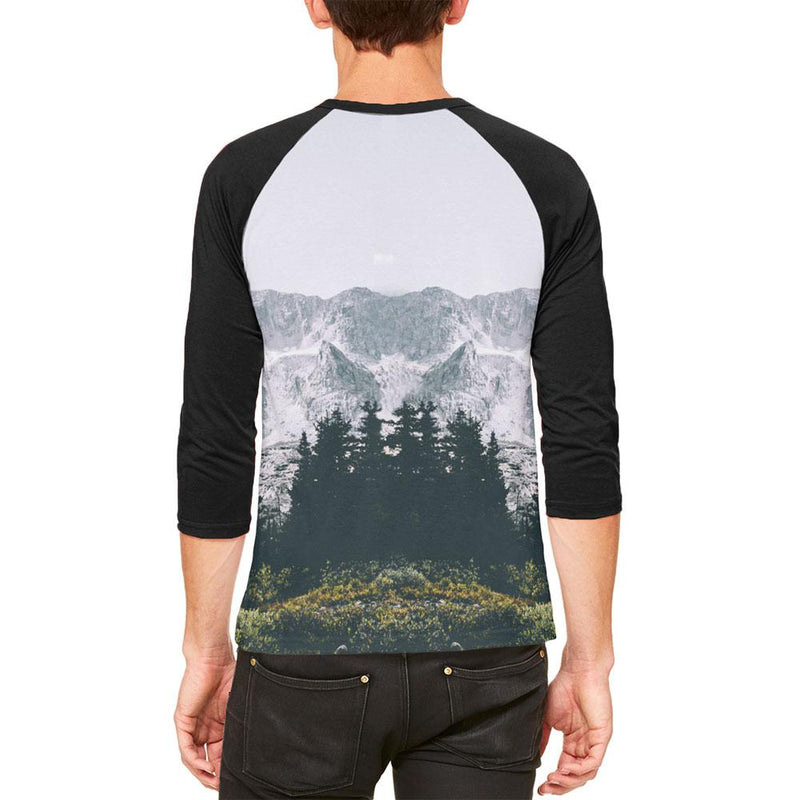 Hiking Mountains So The Adventure Begins Mens Raglan T Shirt Men's T-Shirts Old Glory