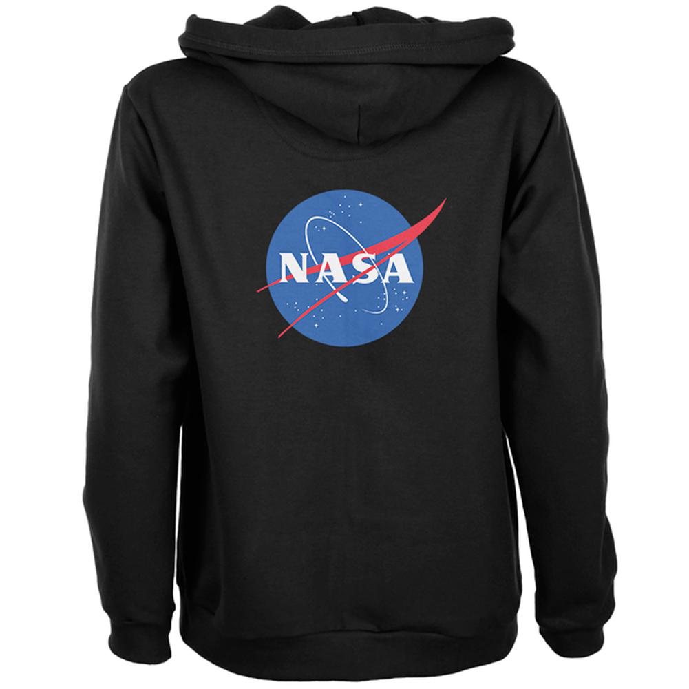 NASA Logo Womens Full Zip Hoodie Women's Hoodies NASA 2XL Black