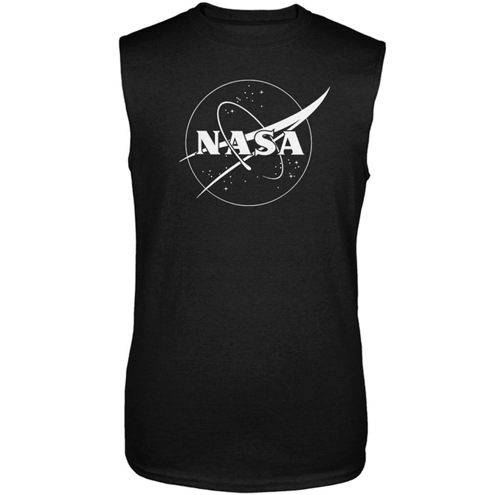 NASA Outline Logo Mens Sleeveless Shirt Men's Sleeveless T-Shirts NASA 2XL Black